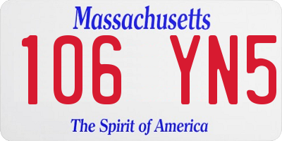 MA license plate 106YN5