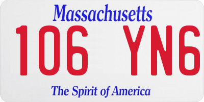 MA license plate 106YN6