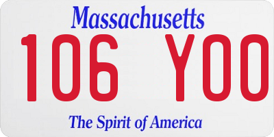 MA license plate 106YO0