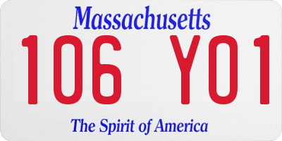 MA license plate 106YO1