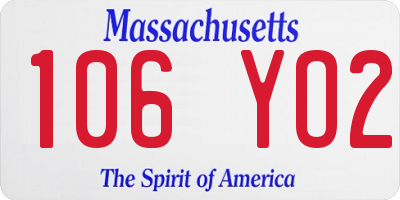 MA license plate 106YO2