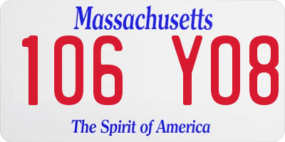 MA license plate 106YO8