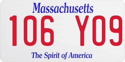 MA license plate 106YO9