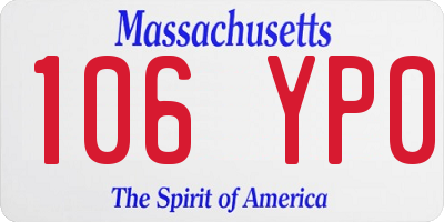 MA license plate 106YP0