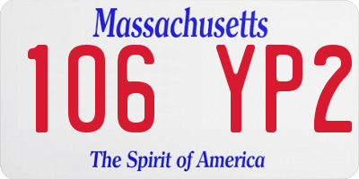 MA license plate 106YP2