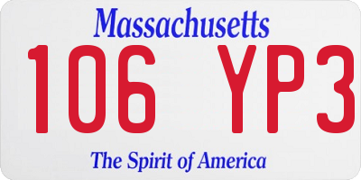 MA license plate 106YP3
