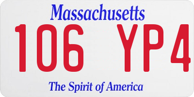MA license plate 106YP4