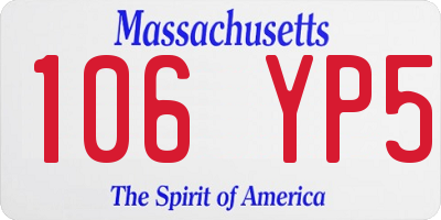 MA license plate 106YP5