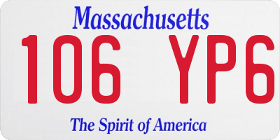 MA license plate 106YP6