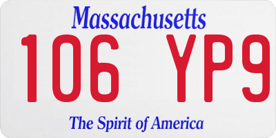 MA license plate 106YP9