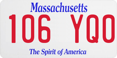 MA license plate 106YQ0