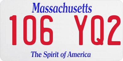 MA license plate 106YQ2