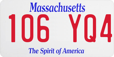 MA license plate 106YQ4