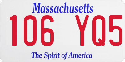 MA license plate 106YQ5