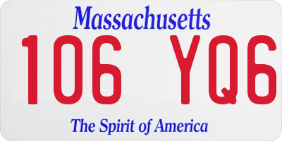 MA license plate 106YQ6
