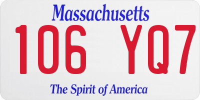 MA license plate 106YQ7