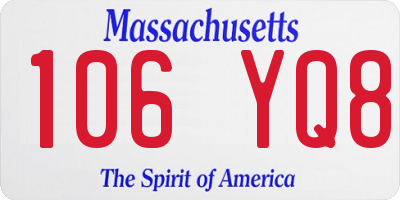 MA license plate 106YQ8