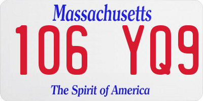 MA license plate 106YQ9