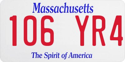 MA license plate 106YR4