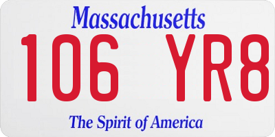 MA license plate 106YR8