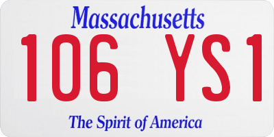 MA license plate 106YS1