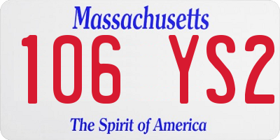 MA license plate 106YS2