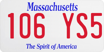 MA license plate 106YS5