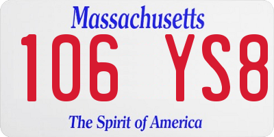 MA license plate 106YS8