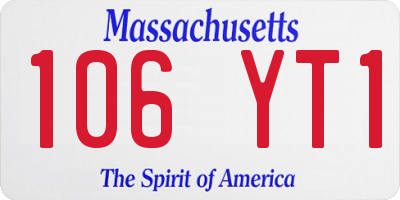 MA license plate 106YT1