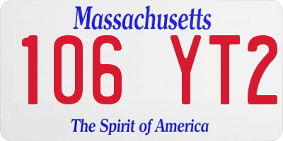 MA license plate 106YT2