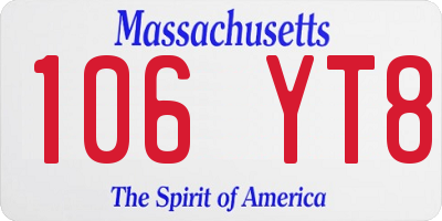 MA license plate 106YT8