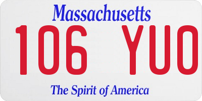 MA license plate 106YU0