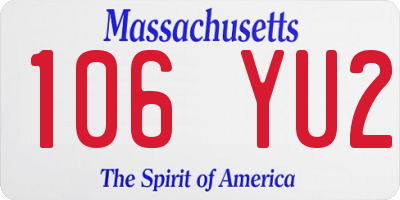MA license plate 106YU2