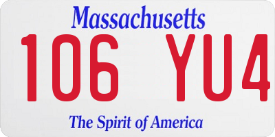 MA license plate 106YU4
