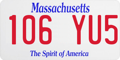 MA license plate 106YU5