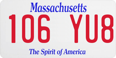 MA license plate 106YU8
