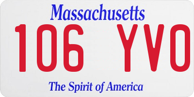 MA license plate 106YV0