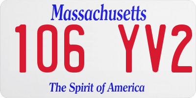 MA license plate 106YV2