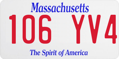 MA license plate 106YV4