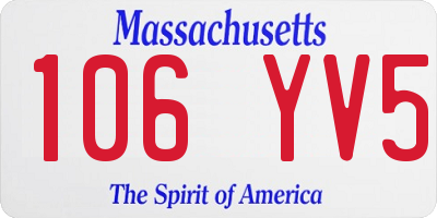 MA license plate 106YV5