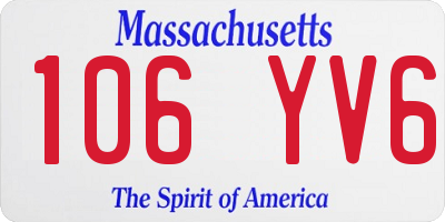 MA license plate 106YV6
