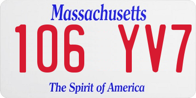MA license plate 106YV7