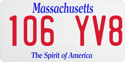 MA license plate 106YV8