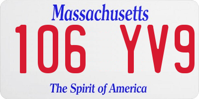 MA license plate 106YV9