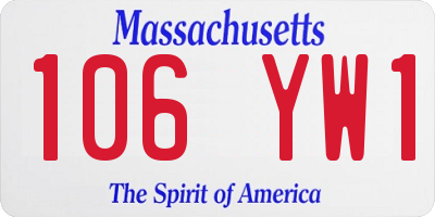 MA license plate 106YW1