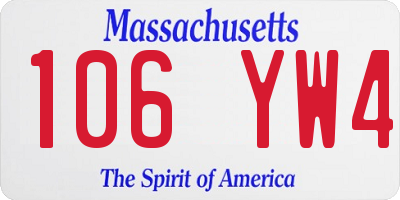 MA license plate 106YW4