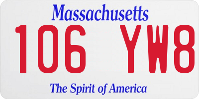 MA license plate 106YW8