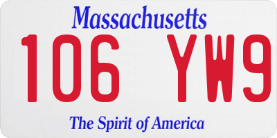 MA license plate 106YW9