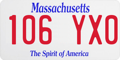 MA license plate 106YX0