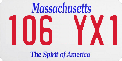 MA license plate 106YX1